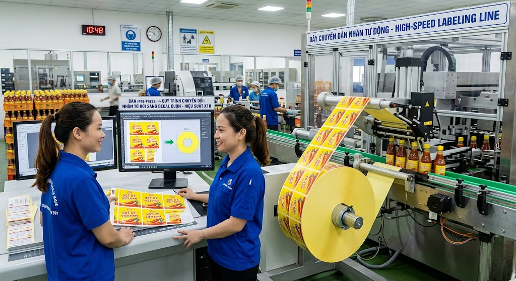 Quy trình in decal cuộn