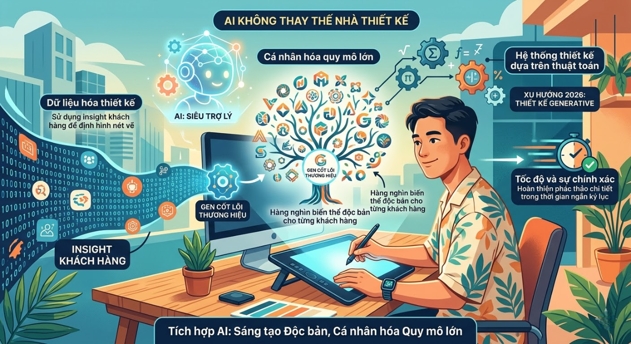 Tích hợp AI trong thiết kế logo độc bản 2026